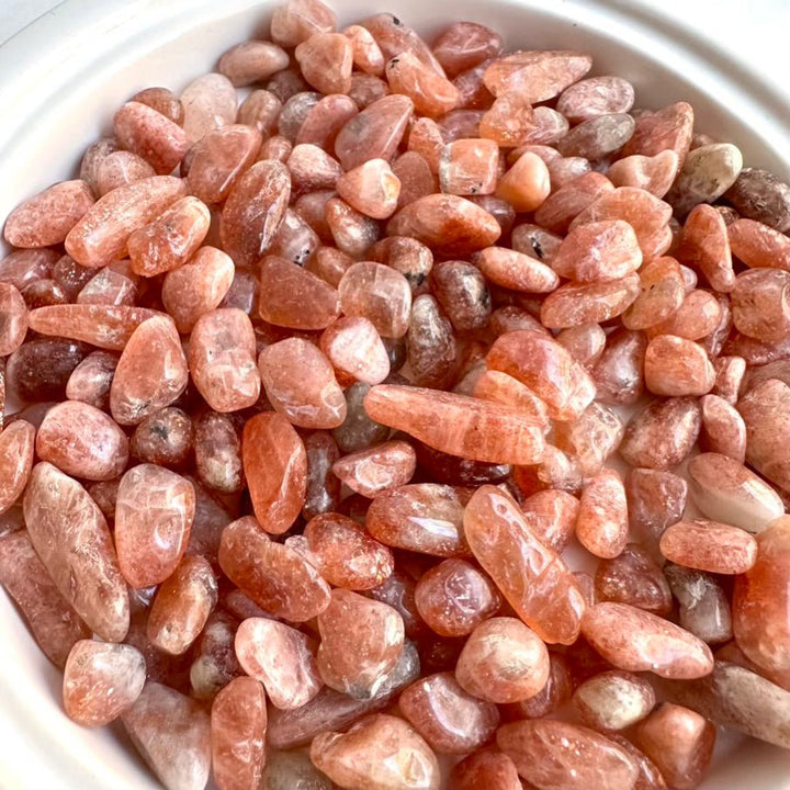 Sunstone Chips – Natural Small Polished Crystals for Joy, Energy & Creativity (Crystal Lot for Jewelry Making) - FairyGardenGlow
