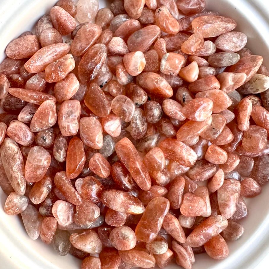 Sunstone Chips – Natural Small Polished Crystals for Joy, Energy & Creativity (Crystal Lot for Jewelry Making) - FairyGardenGlow