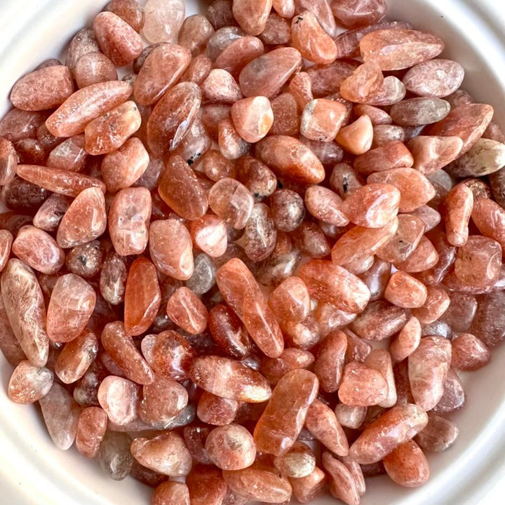 Sunstone Chips – Natural Small Polished Crystals for Joy, Energy & Creativity (Crystal Lot for Jewelry Making) - FairyGardenGlow