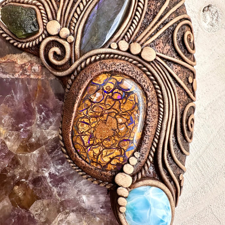 Energy crystal wall art for sacred space and altar decor