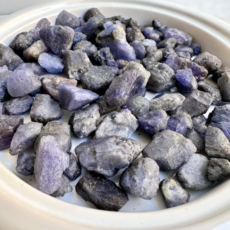 Raw Tanzanite Crystal Lot – Natural Tanzanite Stones from Tanzania, Rare Mineral Specimens for Healing & Transformation - FairyGardenGlow