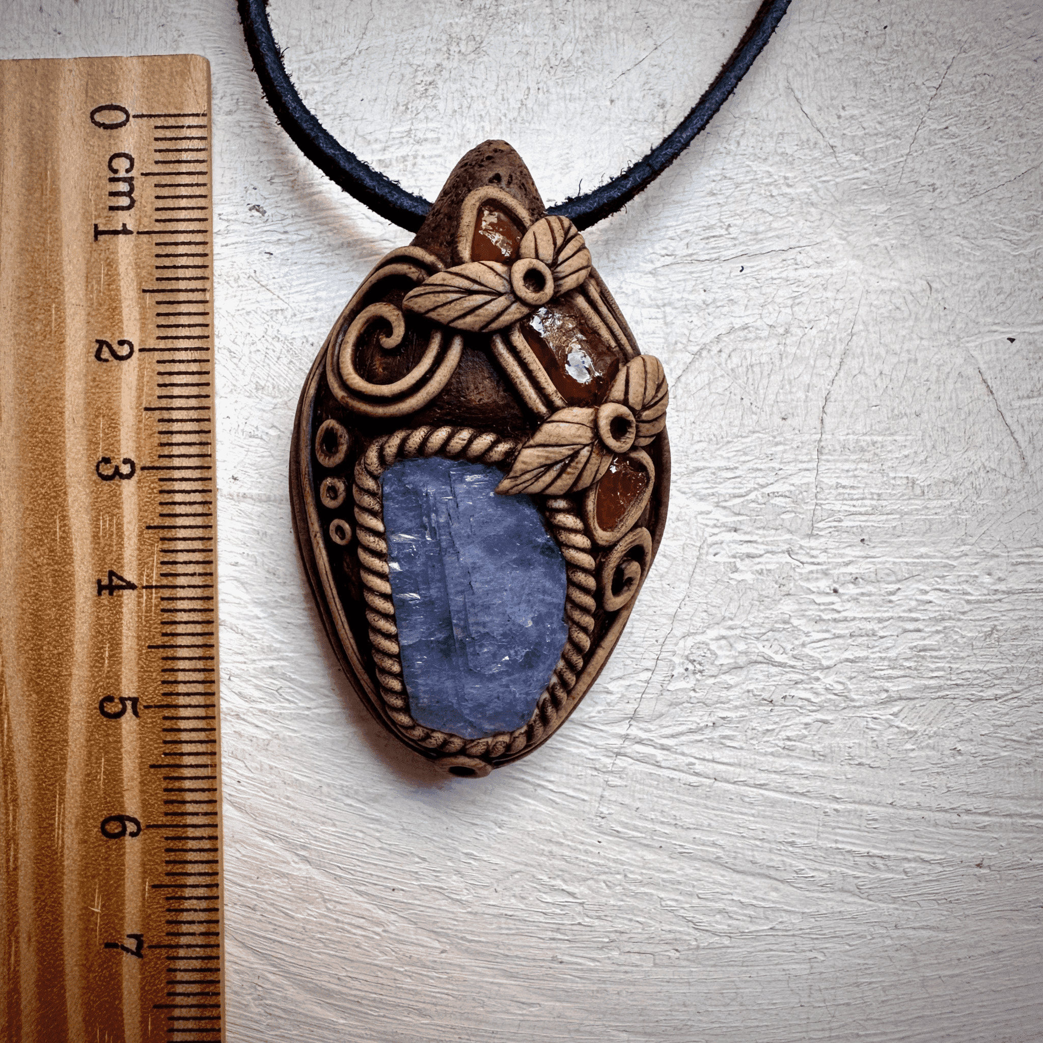 Tanzanite Rhodolite Garnet and Mozambique Ruby Pendant - FairyGardenGlow