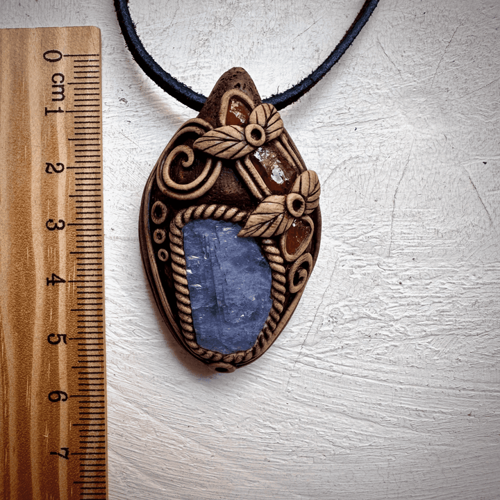 Tanzanite Rhodolite Garnet and Mozambique Ruby Pendant - FairyGardenGlow