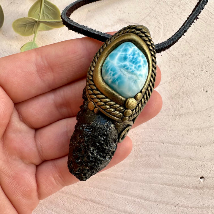 Crystal necklace designed for protection and calm balance