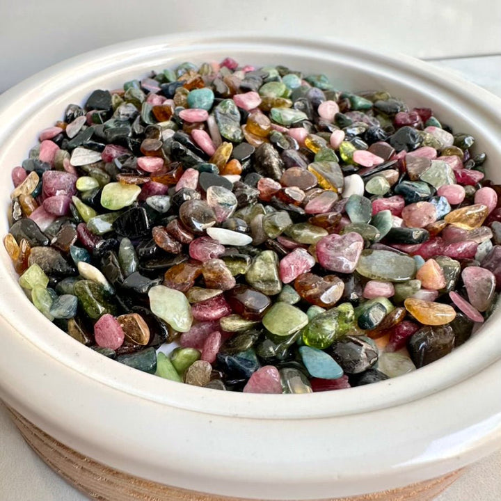 Tourmaline Mix Chips – Natural Multicolor Tourmaline Stones Lot, Small Healing Crystals for Protection & Balance - FairyGardenGlow
