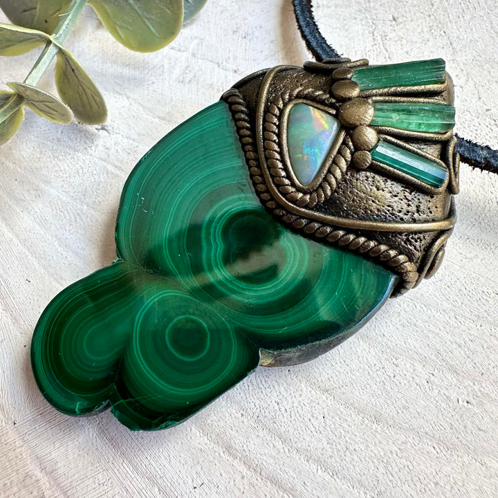 Handmade talisman necklace for transformation and grounding