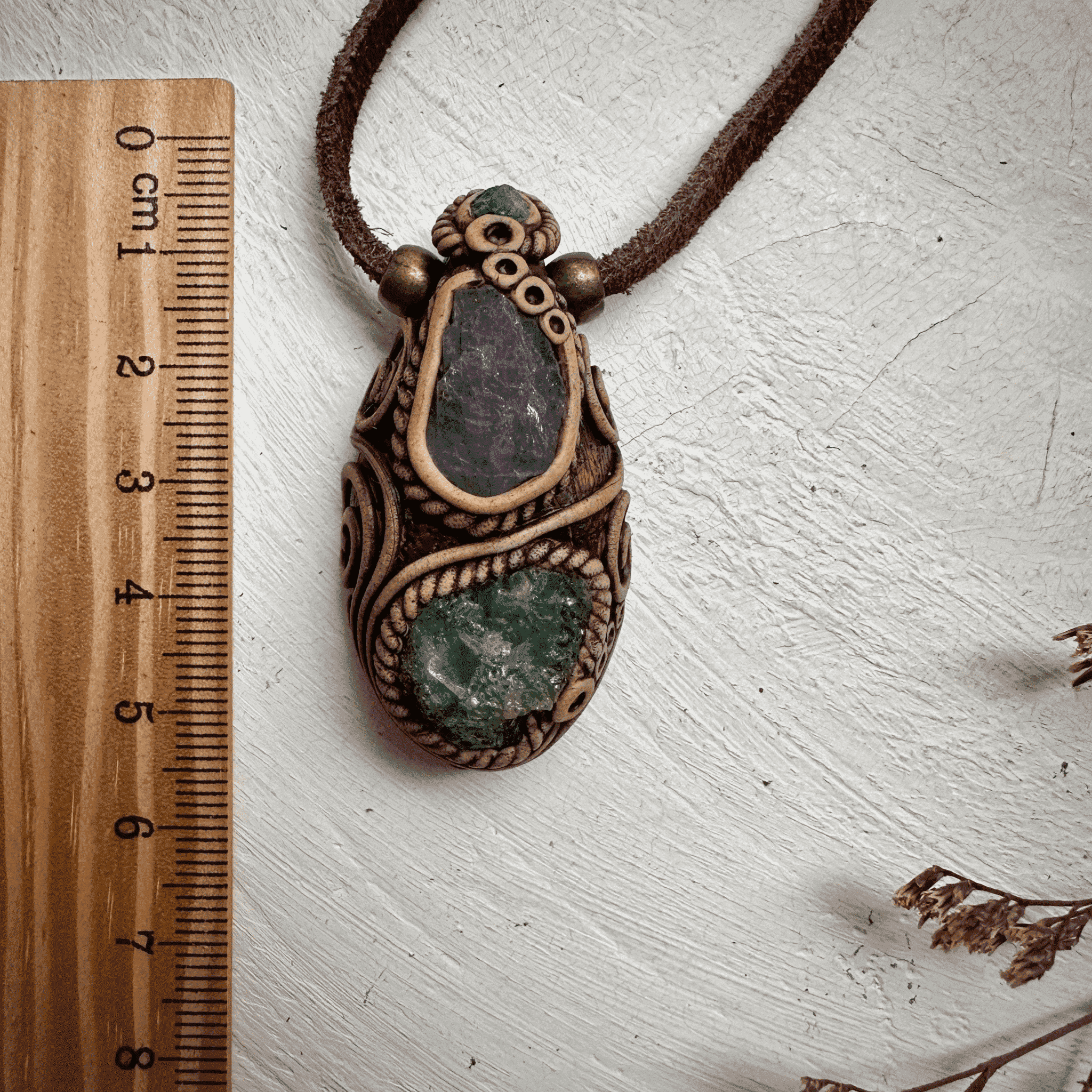 Tsavorite Tanzanite and Emerald Necklace - FairyGardenGlow