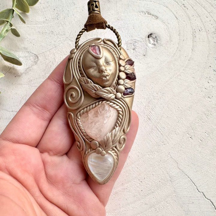 Fairy Crystal necklace designed for emotional healing and feminine energy