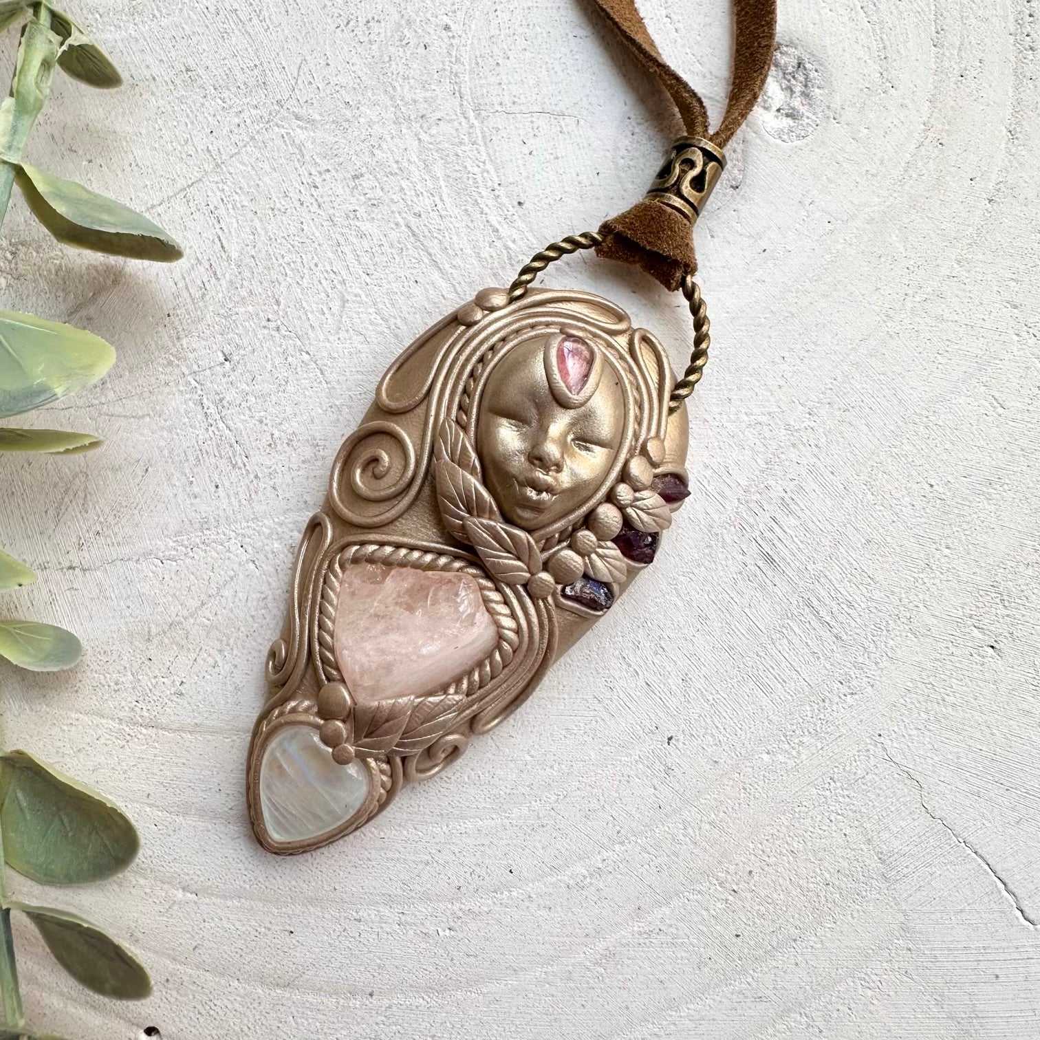 Spiritual jewelry combining moonstone morganite and pink tourmaline
