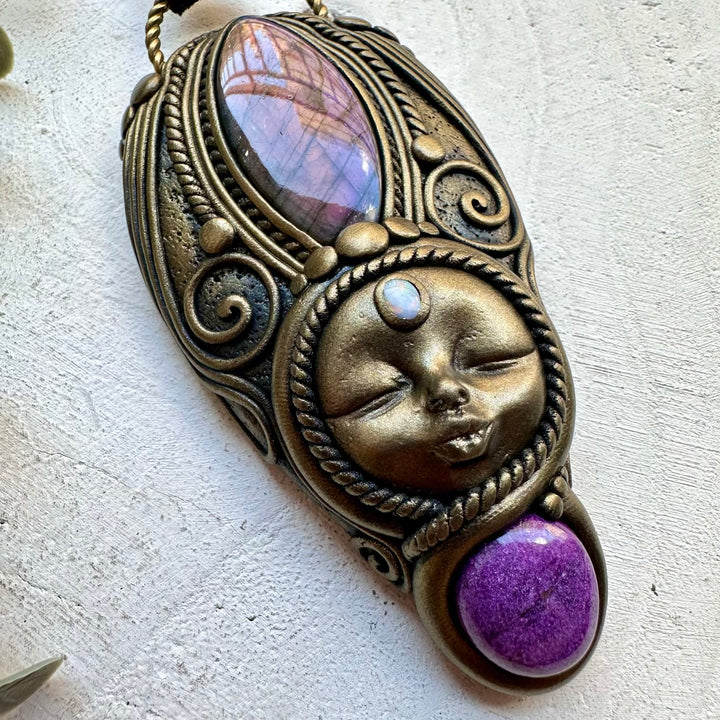 Handmade talisman goddess necklace for intuition and healing