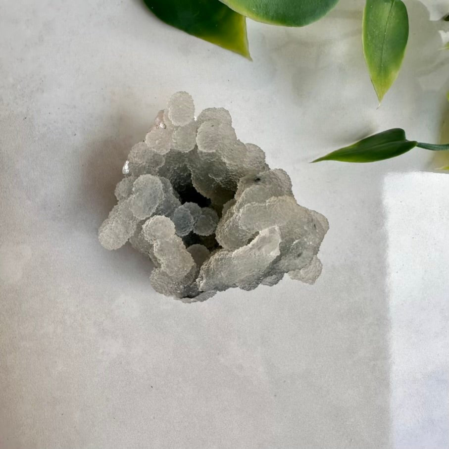 Chalcedony Specimen – Unique Natural Grey Chalcedony Cluster for Calm, Balance & Peaceful Energy - FairyGardenGlow