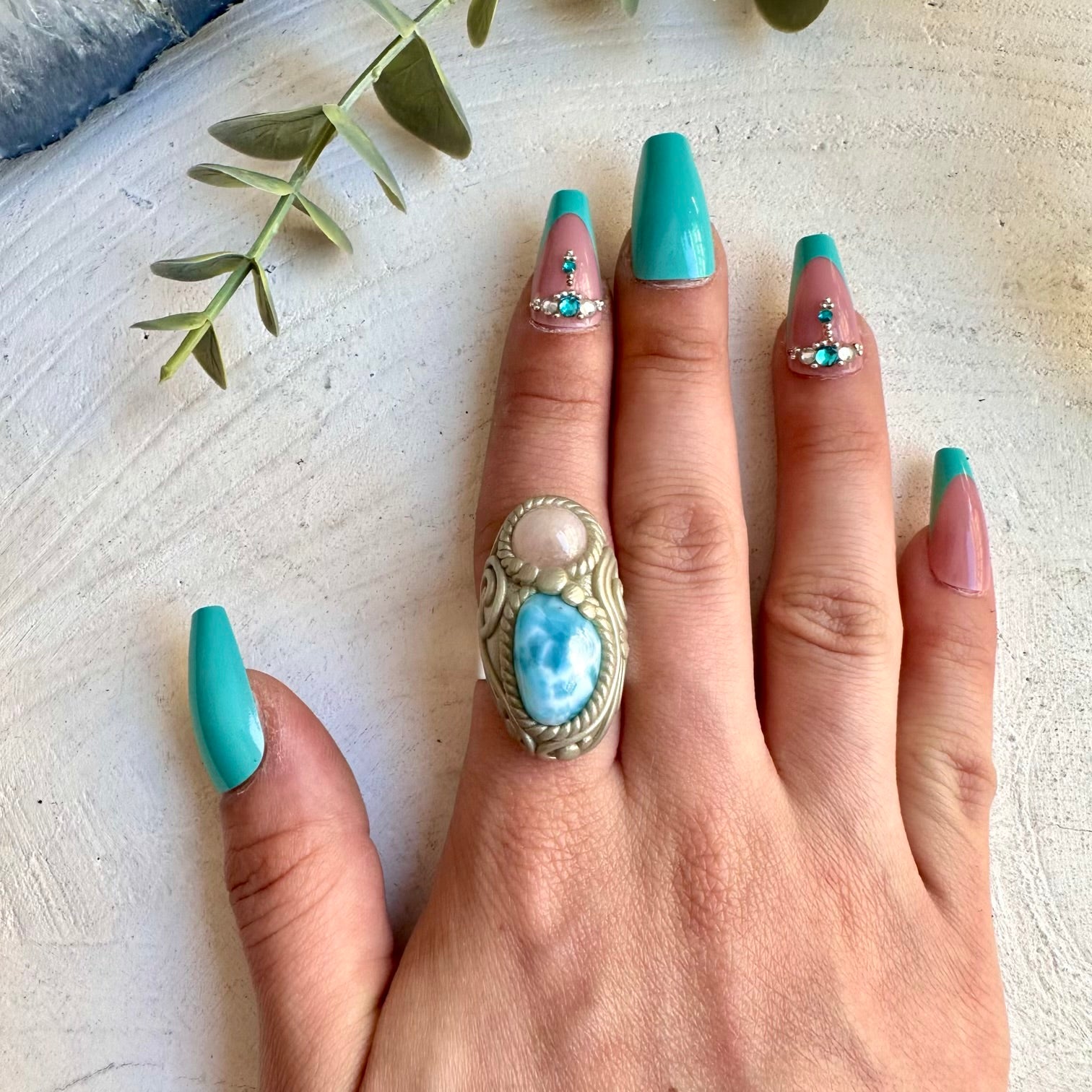 Unique morganite crystal ring handmade with love