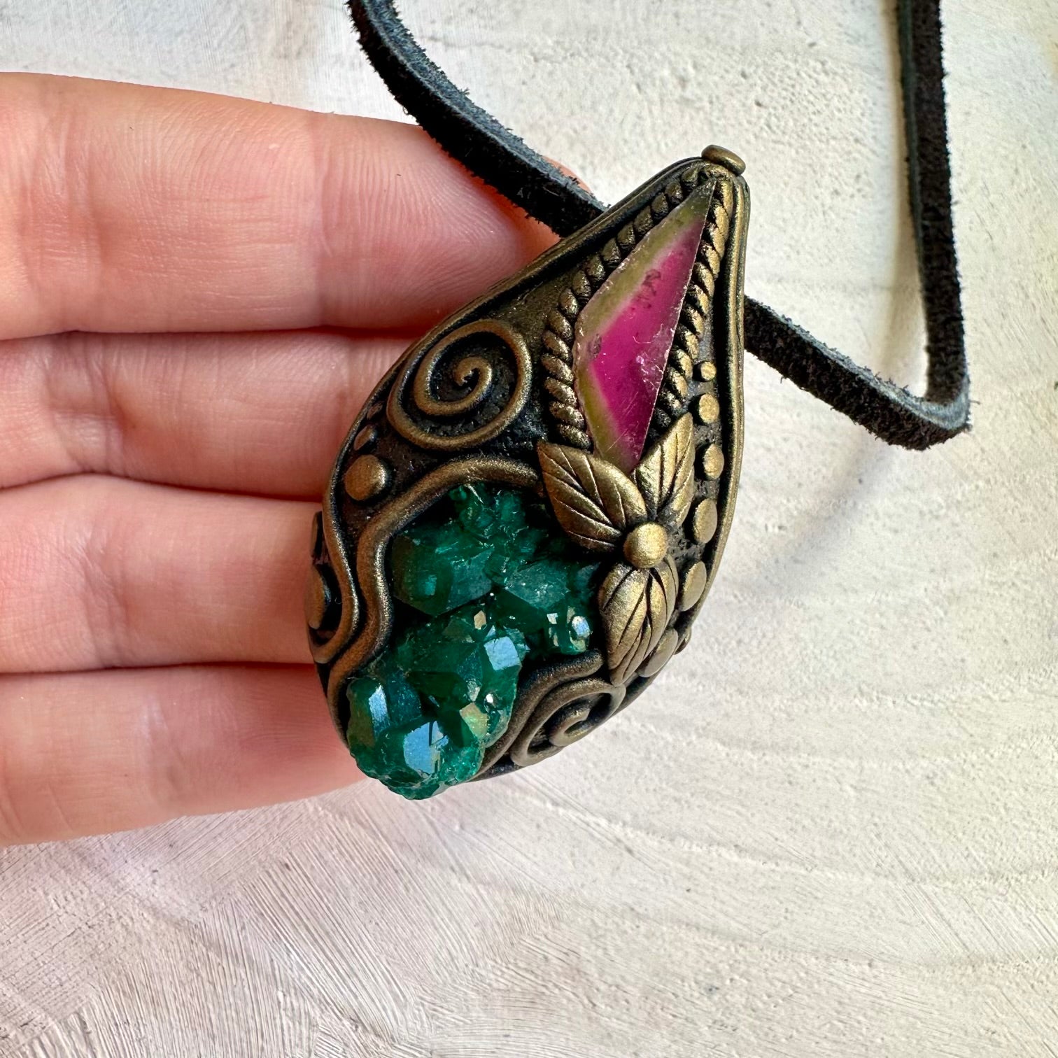 Crystal necklace designed for emotional renewal and feminine energy