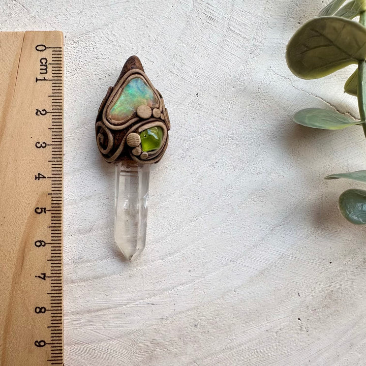 Crystal necklace designed for clarity intuition and abundance