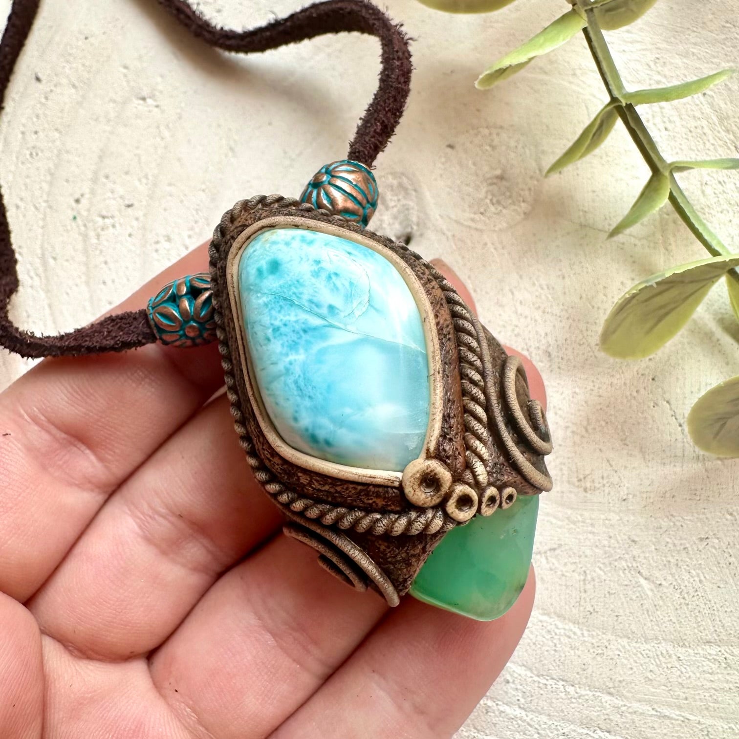Fantasy unisex jewelry crystal necklace for emotional renewal, intuition, and positive energy