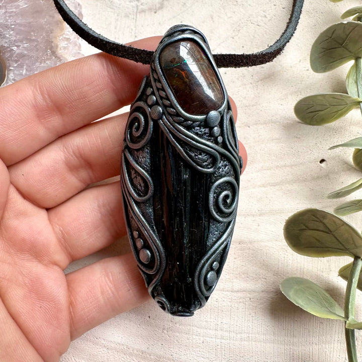 Crystal necklace designed for transformation and depth