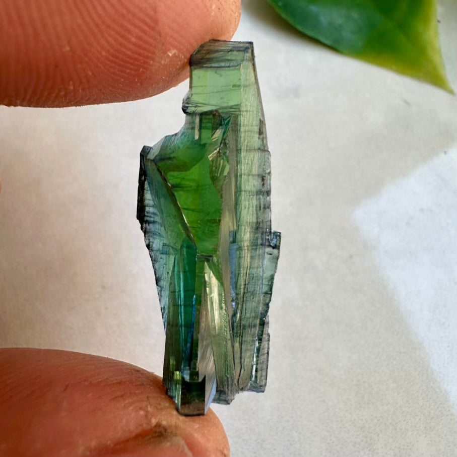 Vivianite crystal sample – small natural green mineral specimen