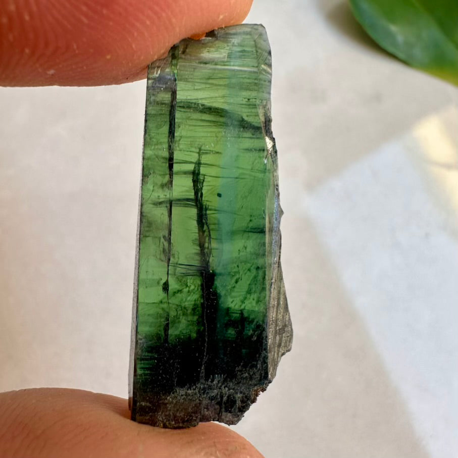 Natural Vivianite crystal – small green mineral stone for collectors