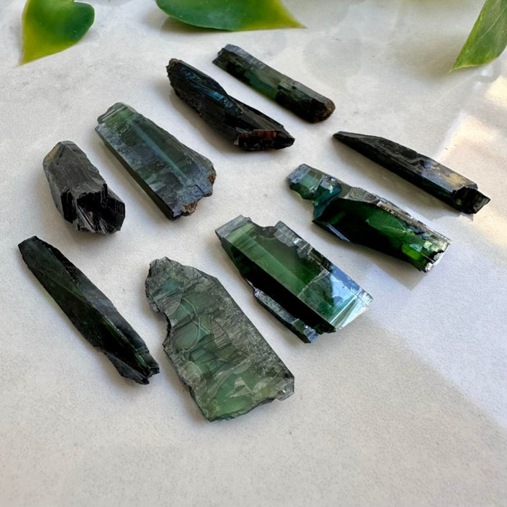 Natural Vivianite crystal – small green mineral stone for collectors