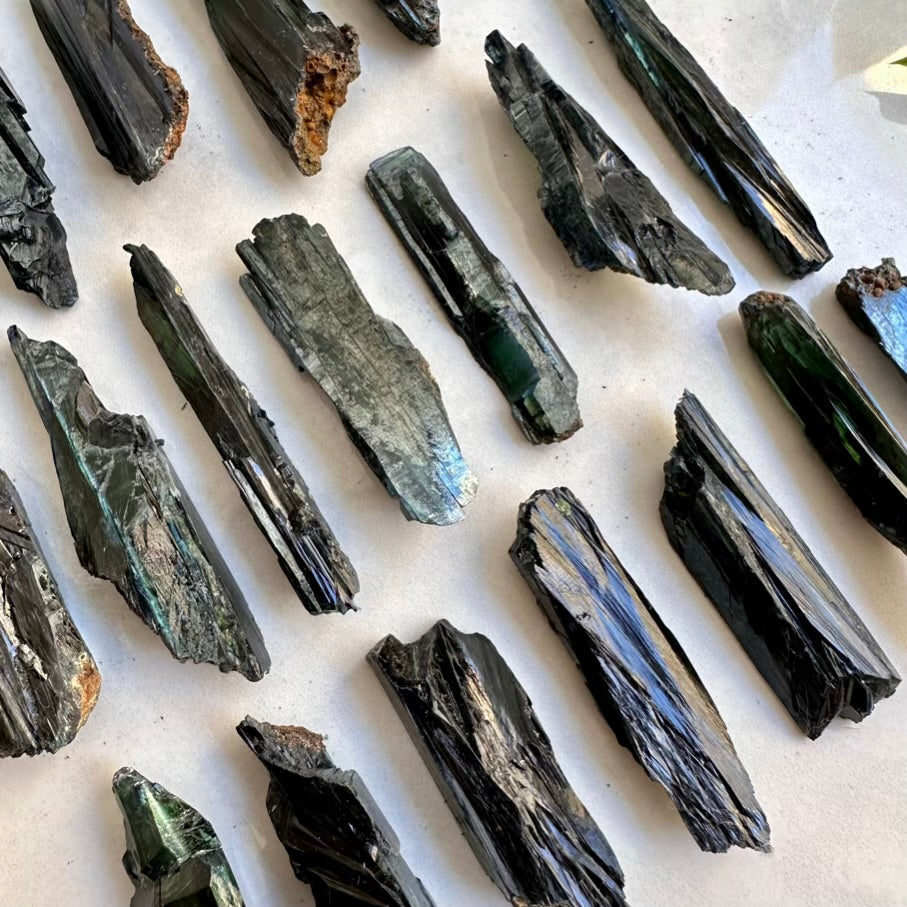 Green Vivianite crystal – natural mineral for display or study