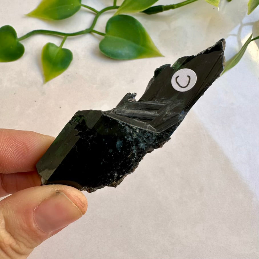 Raw green Vivianite – natural crystal mineral cluster