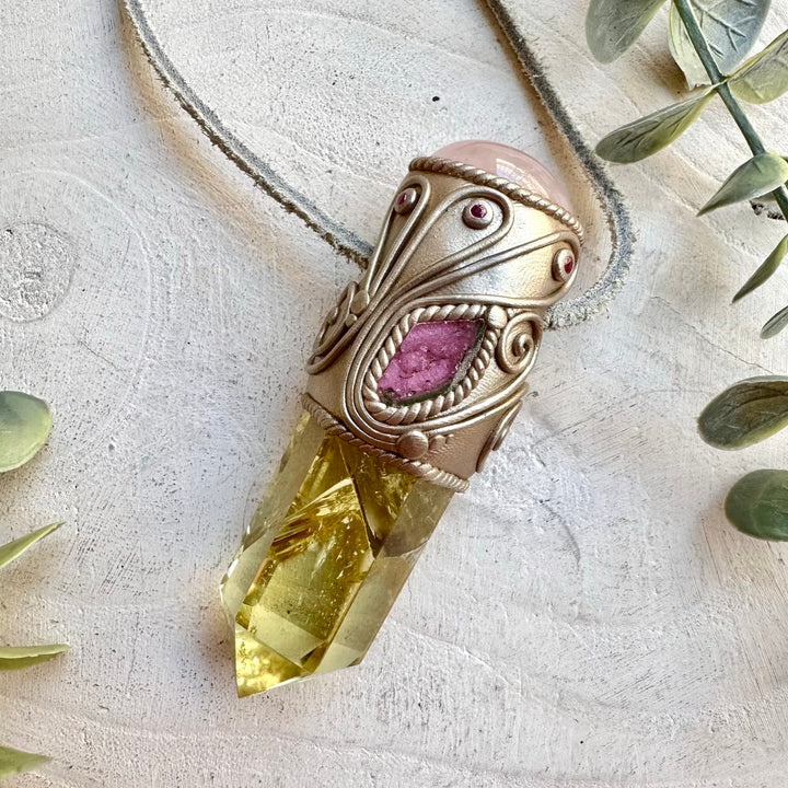 Citrine healing crystal wand for love abundance and emotional balance